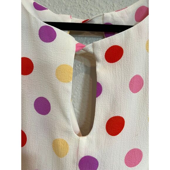 ModCloth Tank Top White Polka Dot Size Medium a636 - Picture 3 of 5